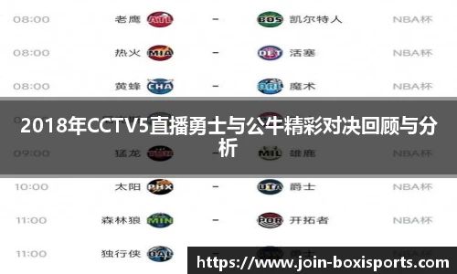 2018年CCTV5直播勇士与公牛精彩对决回顾与分析